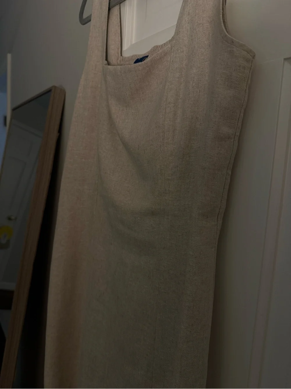 EUC Old Navy Square-Neck Linen-Blend Mini Dress - Flax- Sz Medium - Picture 5 of 6
